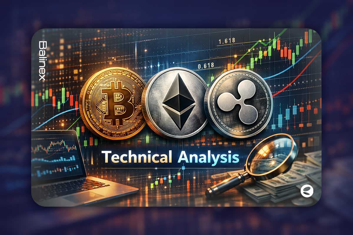 تحلیل تکنیکال بیت کوین، اتریوم و ریپل امروز ۵ اسفند