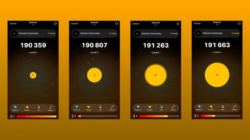 نمایی از بازی تلگرامی دات کوین