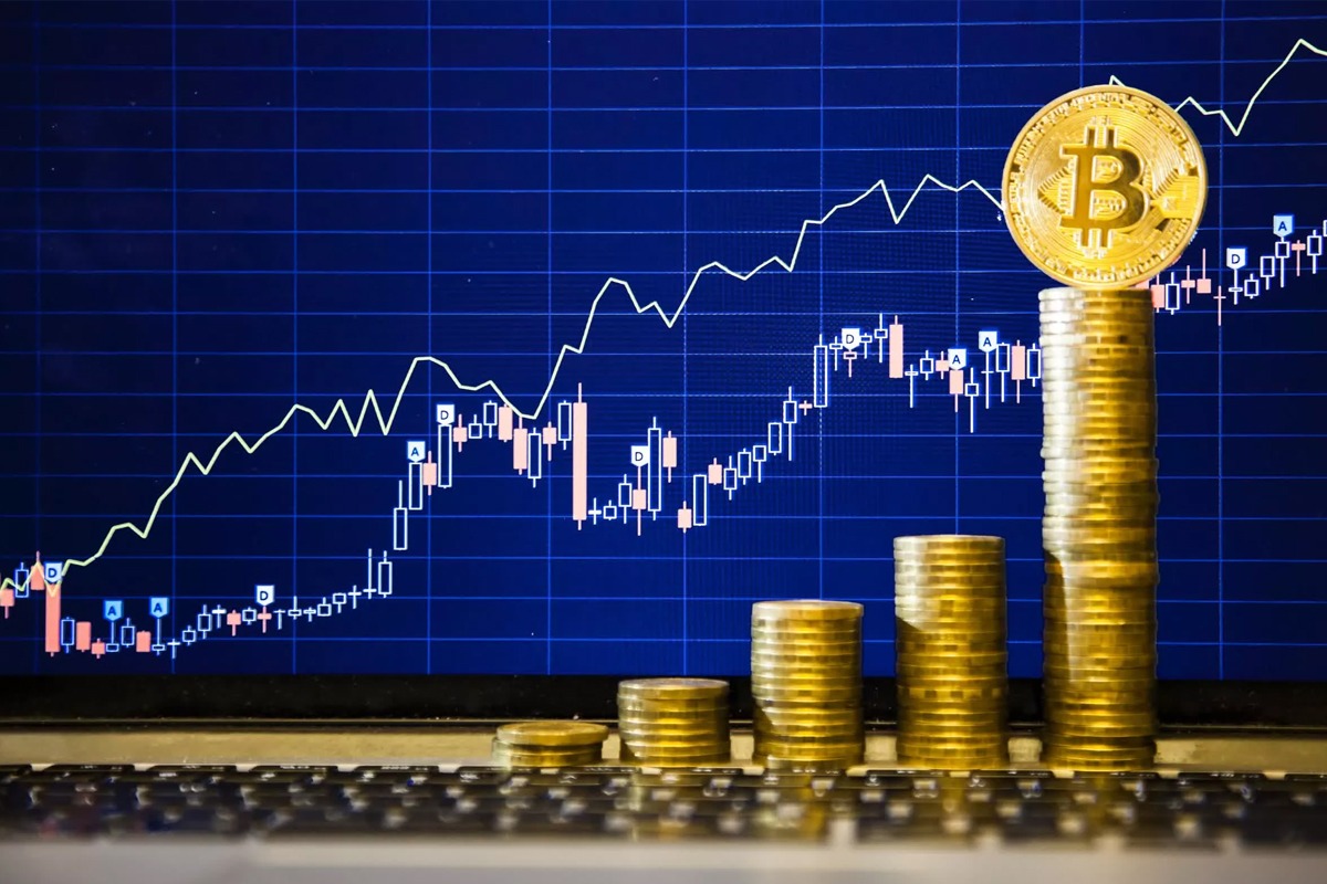 مارکت کپ بیت کوین رو به روی نمودار قیمت آن رسم شده است.