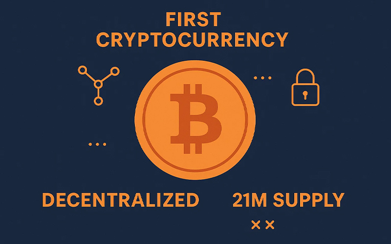 بیت کوین با نماد اختصاری BTC، اولین ارز دیجیتال معرفی شده به دنیا است که به صورت غیرمتمرکز کار میکند