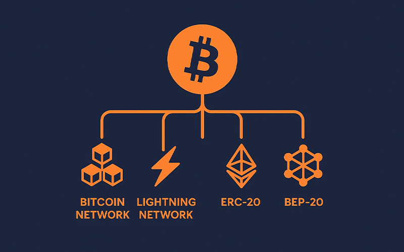 انواع شبکه های انتقال بیت کوین