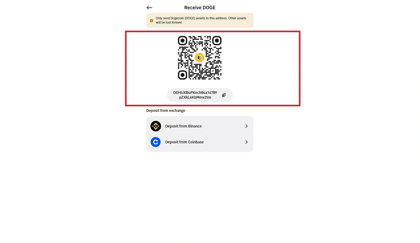 آدرس دوج کوین در تراست ولت