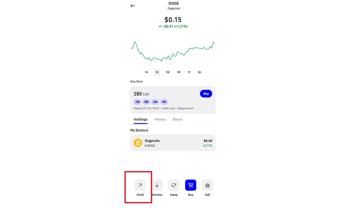 ارسال دوج کوین از تراست ولت