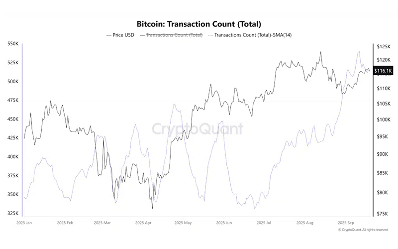 تعداد کل تراکنشهای بیت کوین