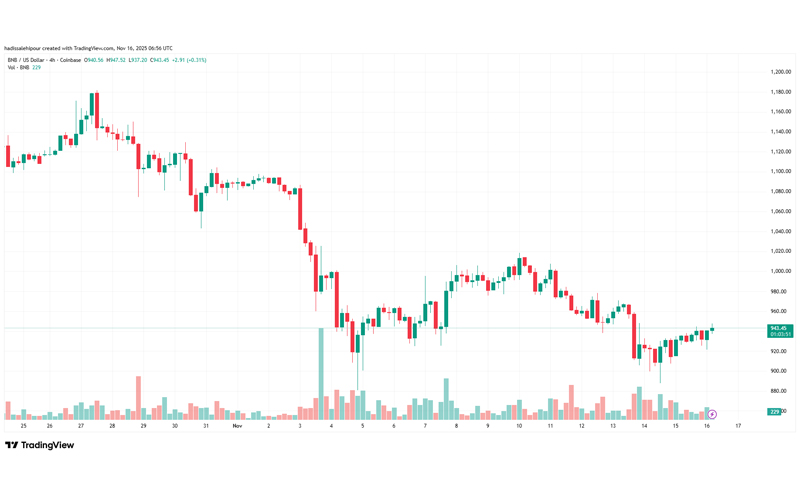 چارت قیمت بایننس کوین (BNB)