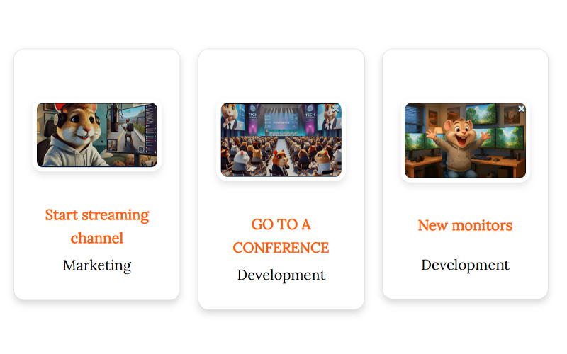 کارت های امروز همستر کامبت