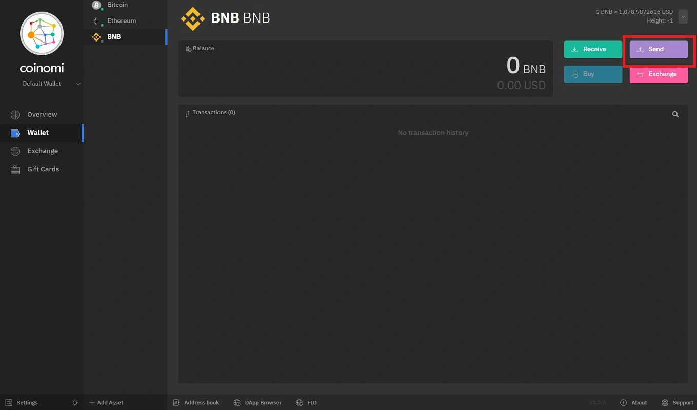 برداشت bnb از کوینومی