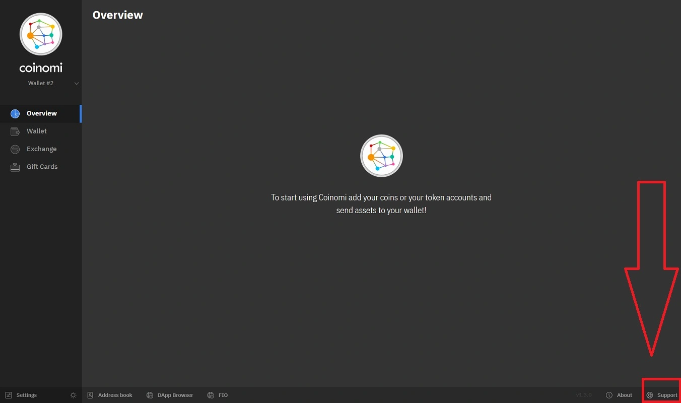 پشتیبانی کیف پول کوینومی