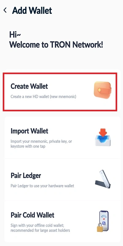 ساخت کیف پول ترون لینک