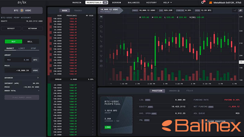 وب سایت صرافی غیرمتمرکز DYDX