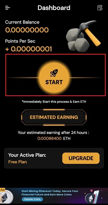 استخراج ETH با گوشی