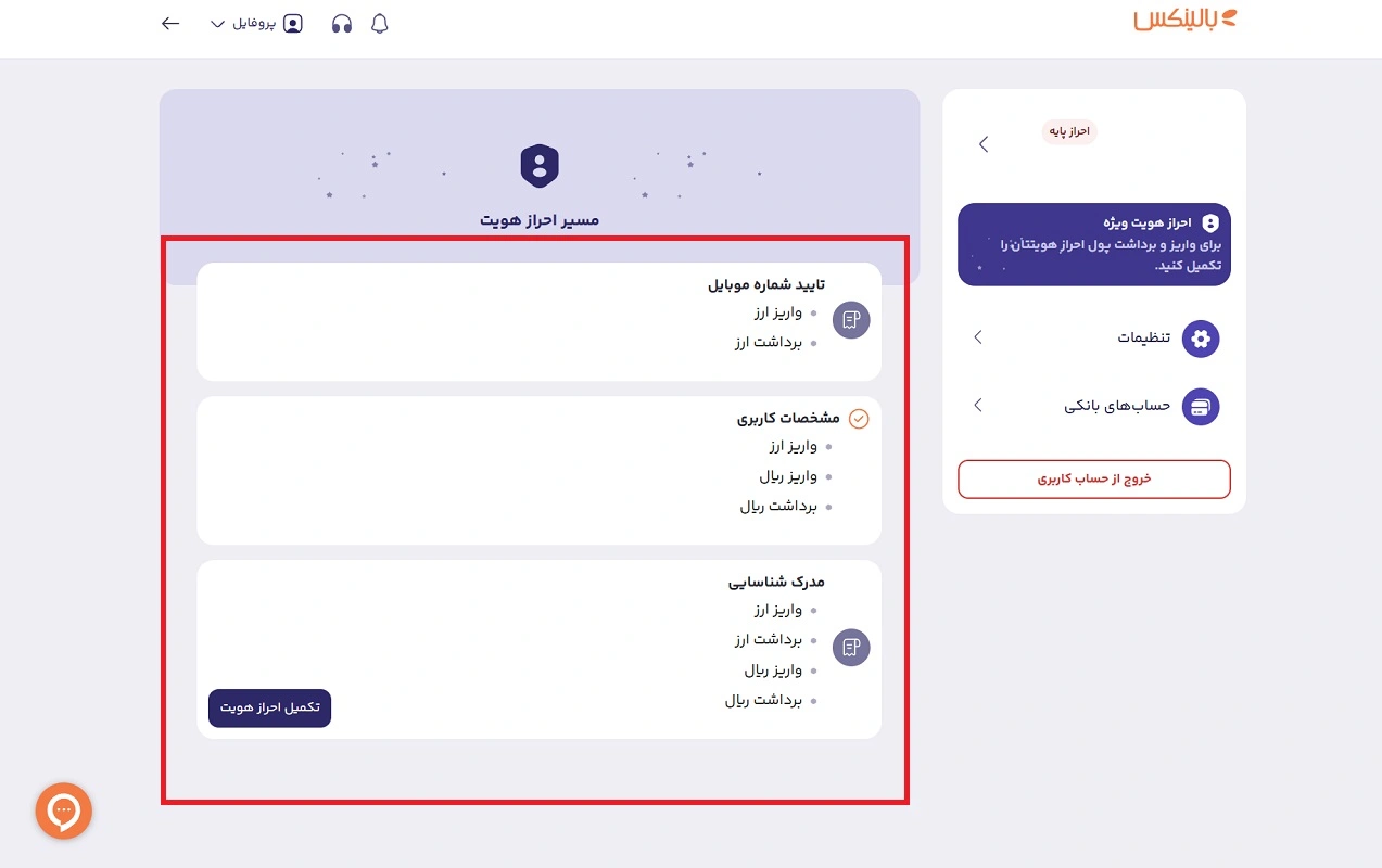 احراز هویت در بالینکس