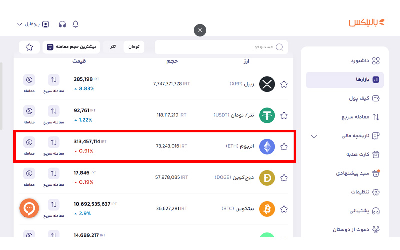 آموزش خرید اتریوم در بالینکس