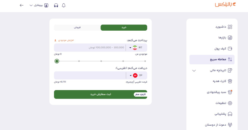 انتخاب اپتیمیسم از بازار معاملاتی