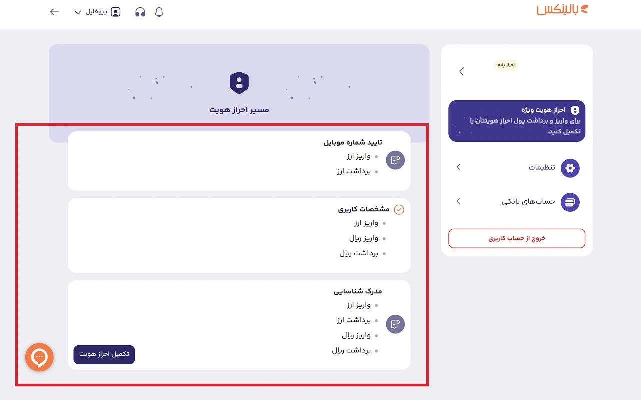 احراز هویت بالینکس 
