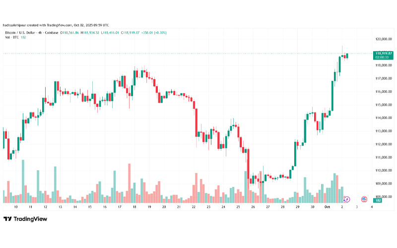 چارت قیمت بیت کوین (BTC)