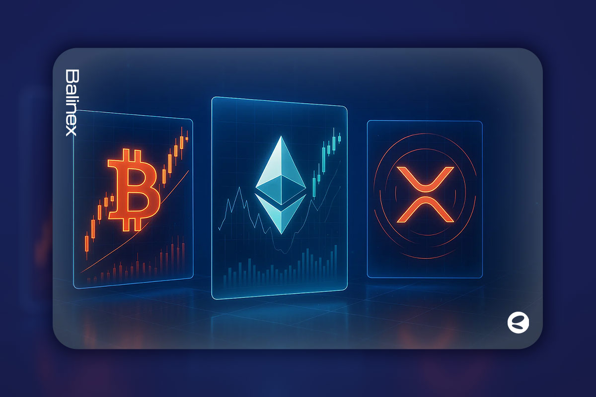 تحلیل تکنیکال بیت کوین، اتریوم و ریپل امروز ۸ آذر