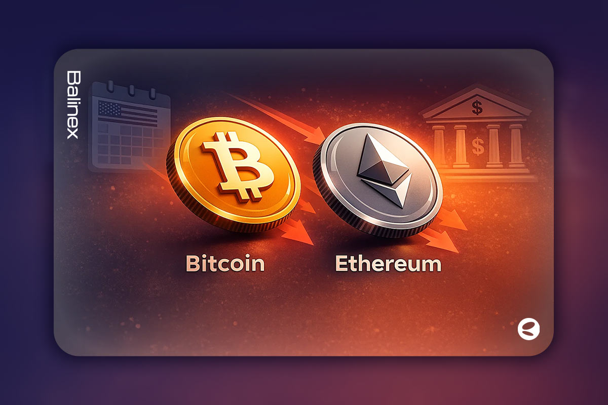 سقوط دوباره بیت کوین و اتریوم | بازار در انتظار داده های اقتصادی آمریکا و ژاپن