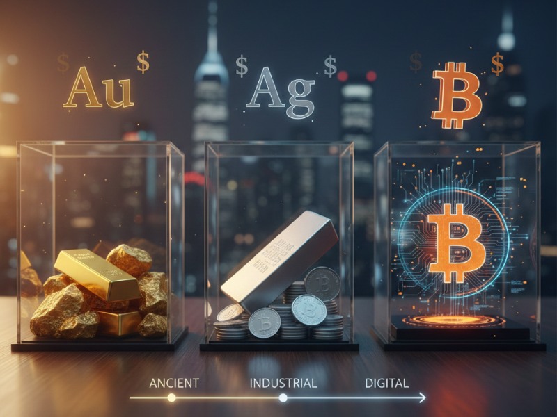 مقایسه طلا، نقره و بیت کوین