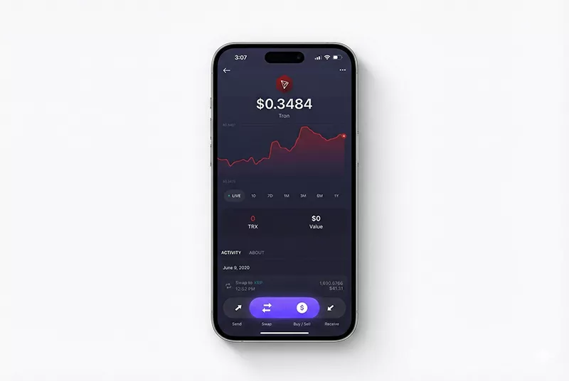 صفحه اختصاصی ارز در کیف پول اکسودوس