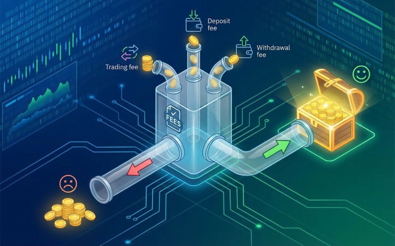 کمترین کارمزد مربوط به صرافی بالینکس است.