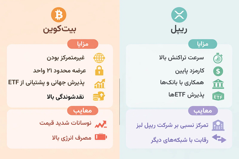 بیت کوین بخریم یا ریپل: کدام برای چه کسی مناسب است؟
