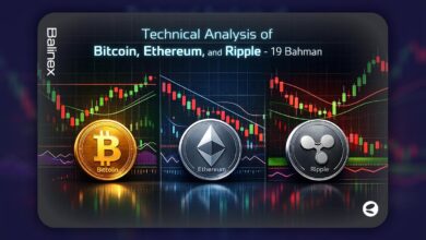 تحلیل تکنیکال بیت کوین، اتریوم و ریپل امروز ۱۹ بهمن