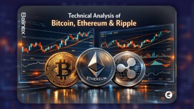 تحلیل تکنیکال بیت کوین، اتریوم و ریپل امروز ۲ اسفند