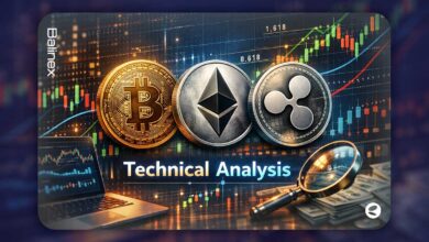 تحلیل تکنیکال بیت کوین، اتریوم و ریپل امروز ۵ اسفند